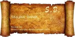 Stojka Donát névjegykártya